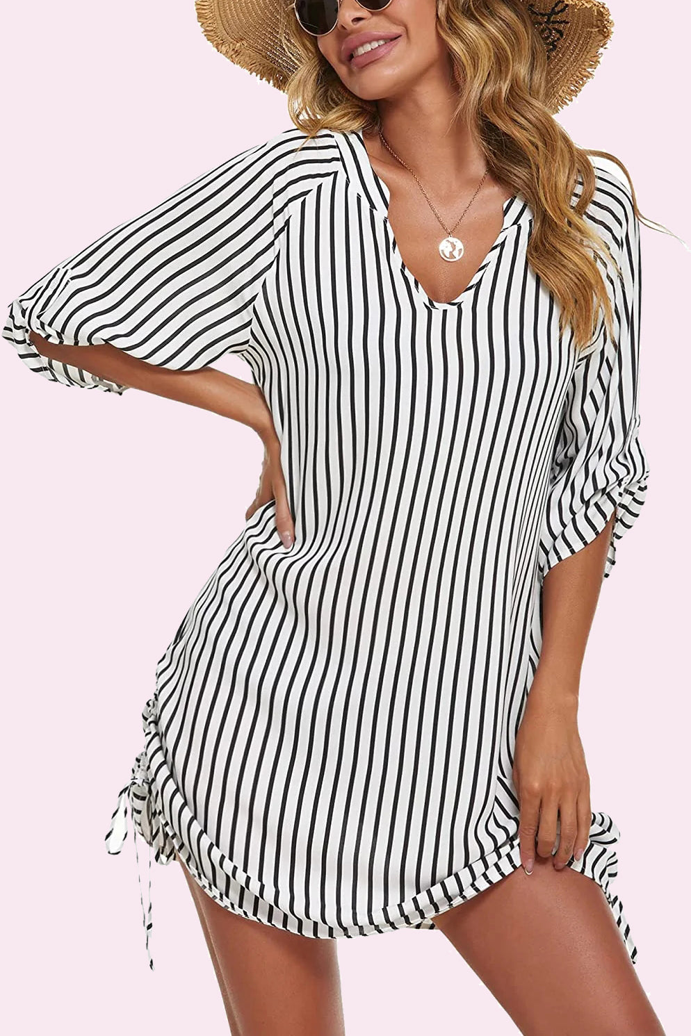 Avidlove Swimsuit Coverup for Beach Cover Up Dress V-Neck Bathing Suit Cover Ups Casual Loose Bikini Tunic Top