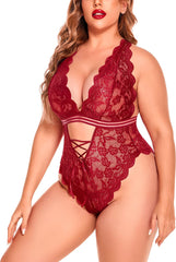 Avidlove Plus Size Lingerie Snap Crotch Teddy Bodysuit One Piece Lace Babydoll 14-24 Plus