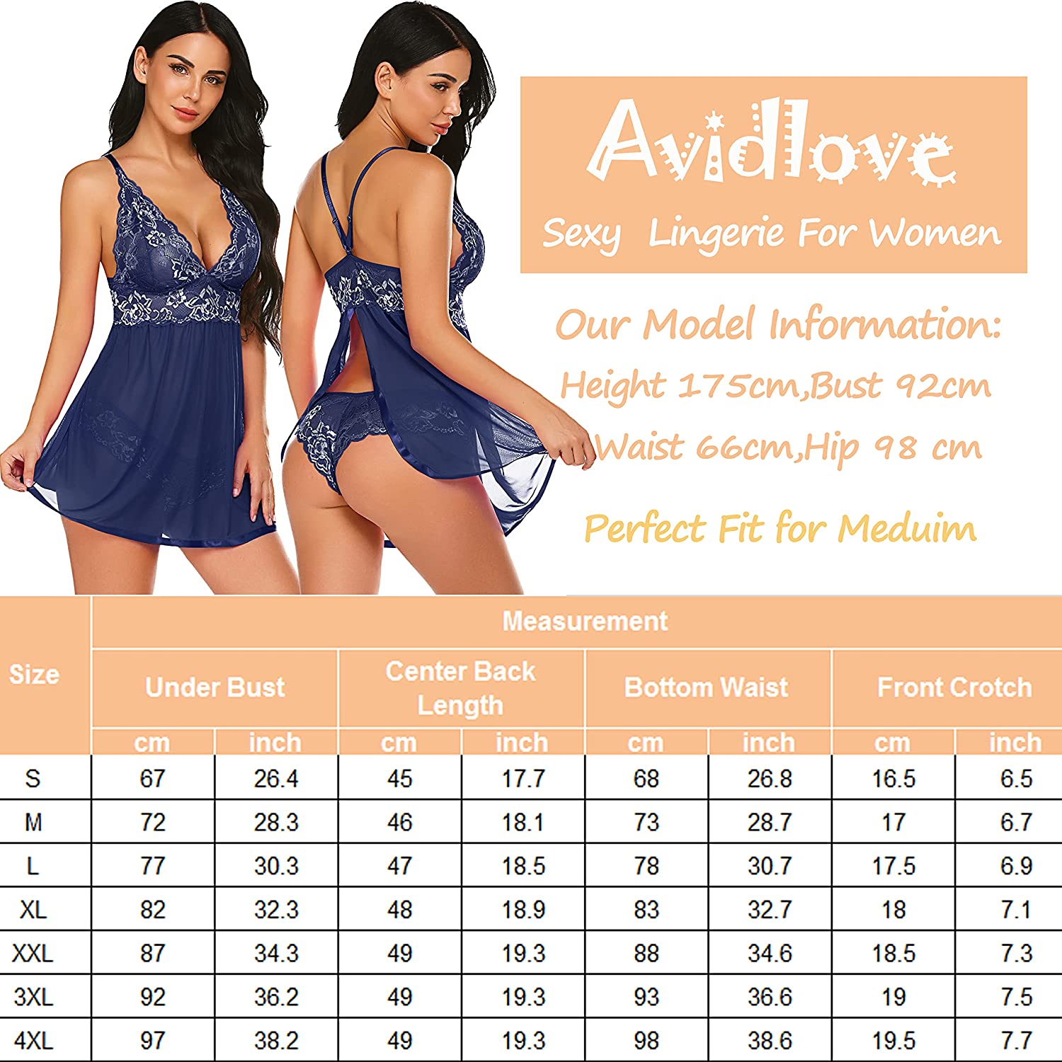 Avidlove Plus Size Lingerie for Mesh Babydoll Chemise Lace Pregnant Boudoir Outfits