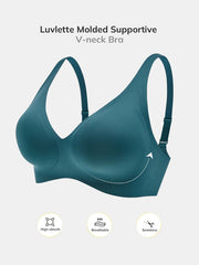 Wireless Plunge Lounge Bra Blue