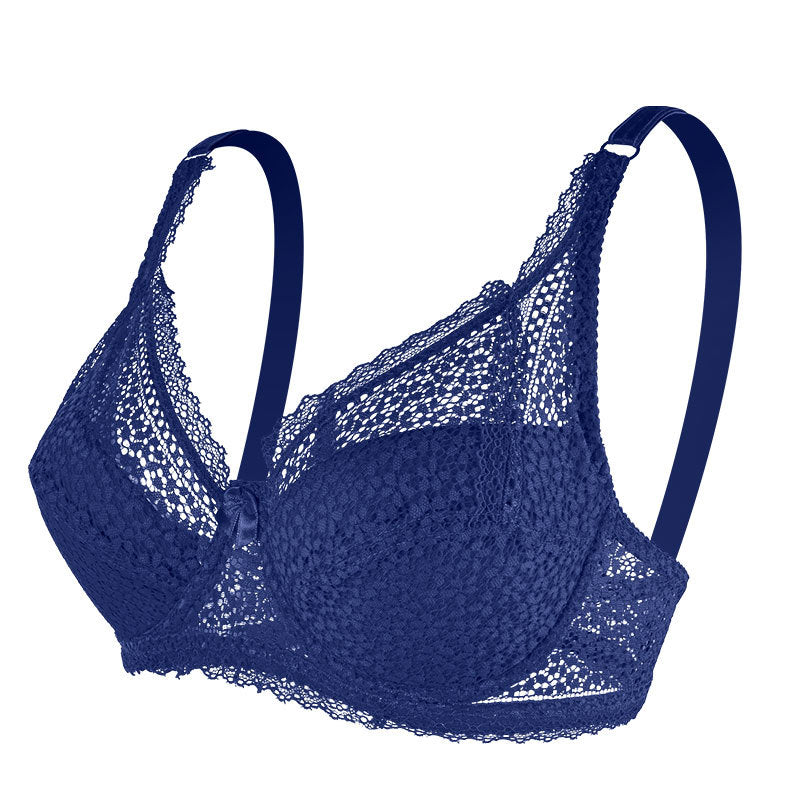 Lace plus size underwear, breathable and comfortable butterfly bow bra