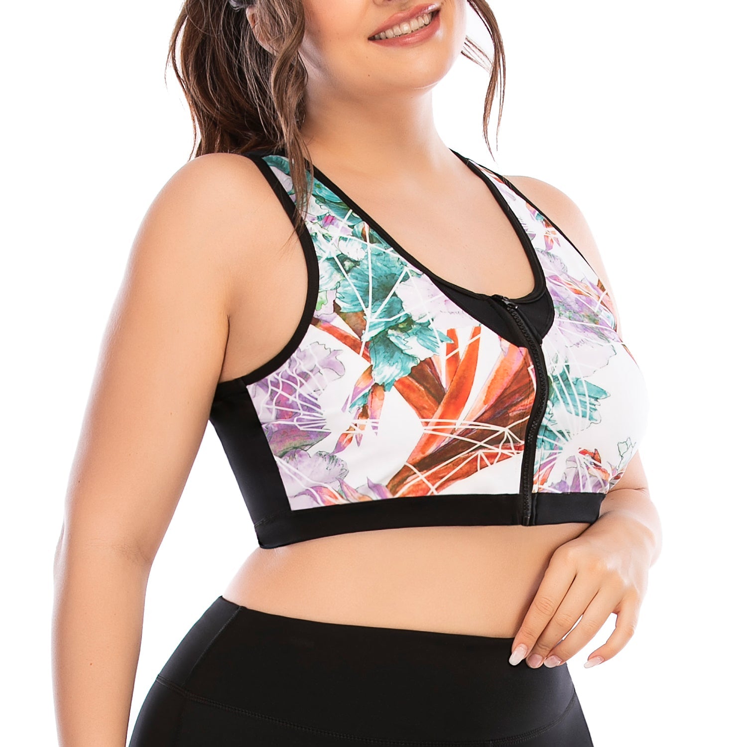 Workout Tank for Floral Printed Plus Size