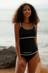 Revneu  Feminine Patchwork Tankini Swimwear