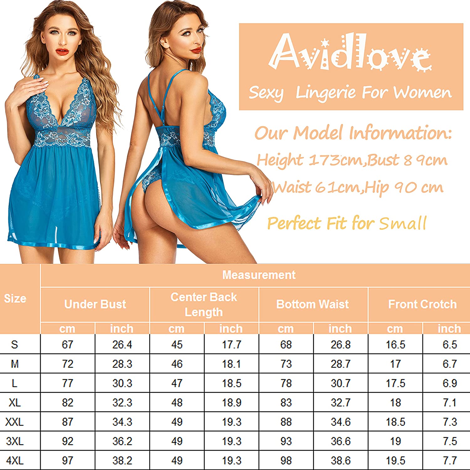 Avidlove Plus Size Lingerie for Mesh Babydoll Chemise Lace Pregnant Boudoir Outfits