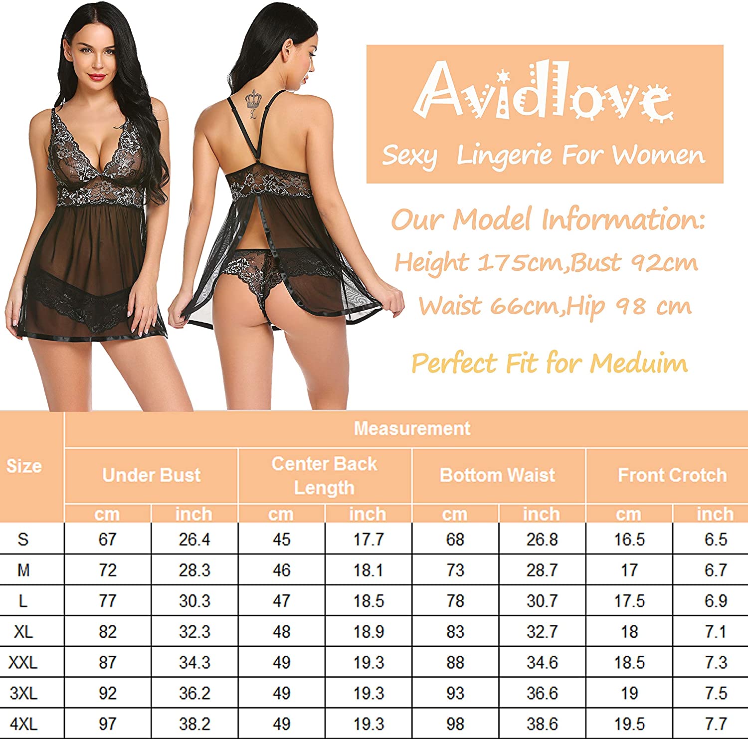 Avidlove Plus Size Lingerie for Mesh Babydoll Chemise Lace Pregnant Boudoir Outfits