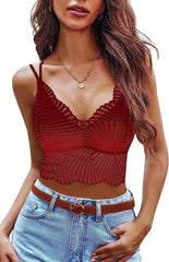 Avidlove Lace Bralette for V Neck Camisoles Racerback Adjustable Strap Crop Top