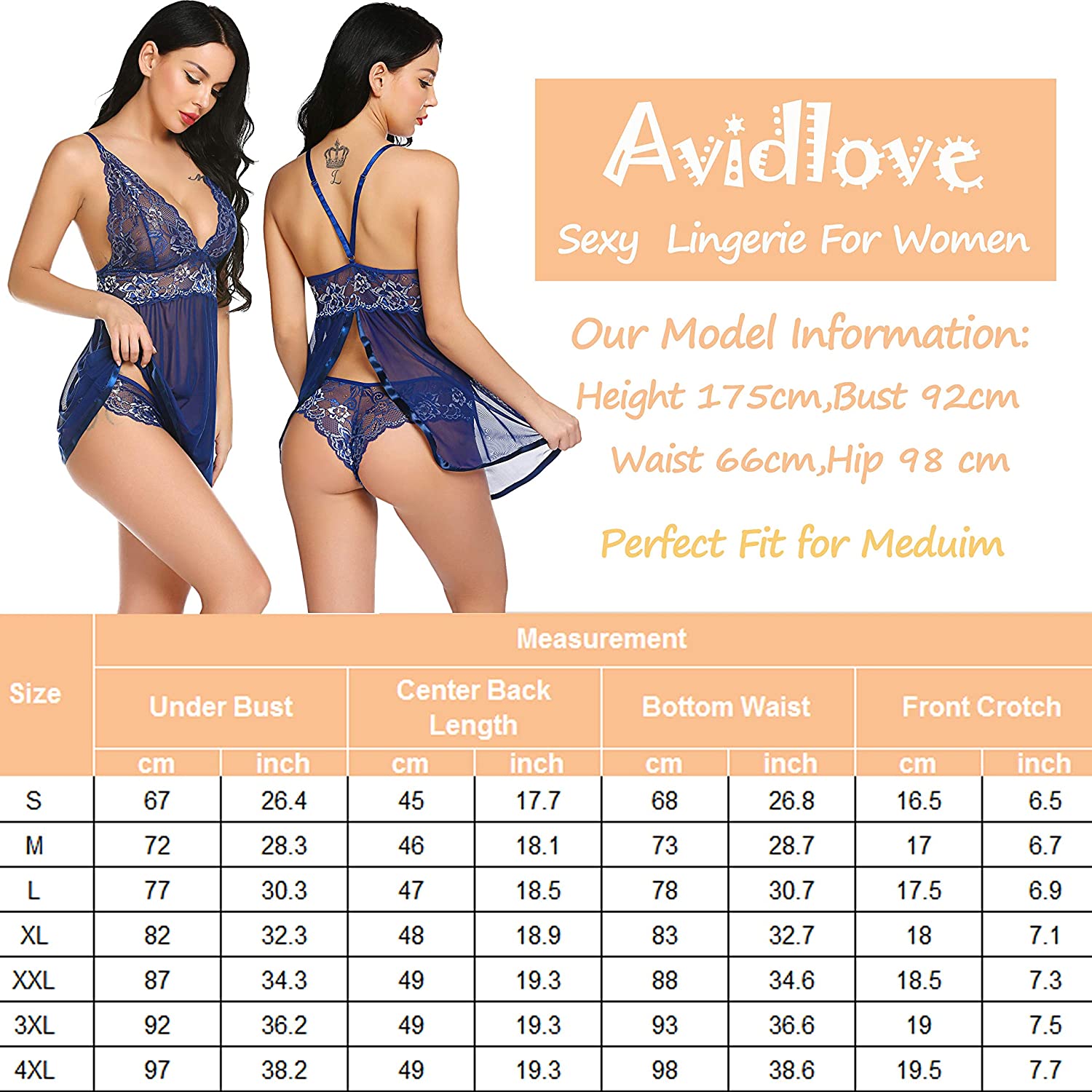 Avidlove Plus Size Lingerie for Mesh Babydoll Chemise Lace Pregnant Boudoir Outfits