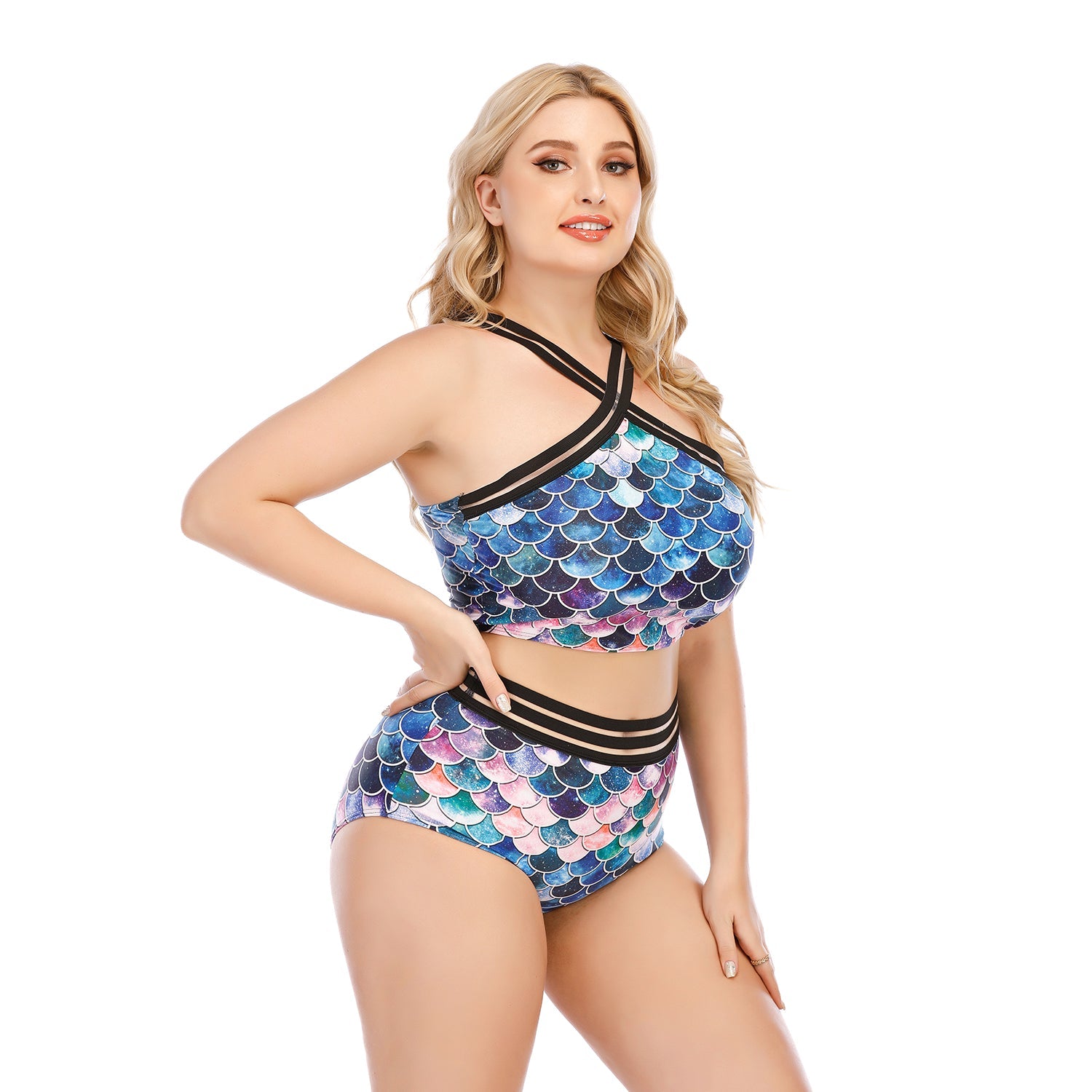 Plus Size Swimwear High Waisted Swimsuit Bathing Suit