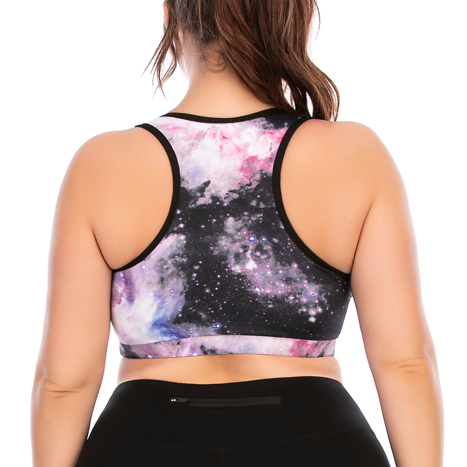 Star Printed Plus Size Yoga Tops for Women