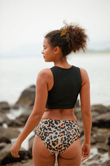 Revneu  Retro Leopard Print Bikini Swimwear