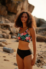 Revneu  Natural Print Sporty Backless Bikini