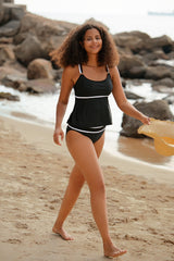 Revneu  Feminine Patchwork Tankini Swimwear