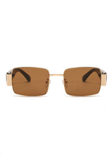 Gold-Rimmed Hippy Square Sunglasses