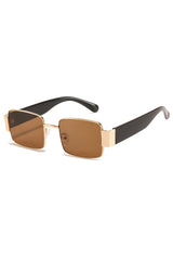 Gold-Rimmed Hippy Square Sunglasses
