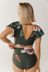 Floral Print V Neck Undeniable High Waist Bikini