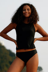 Revneu  Solid Color Cool Tankini Set