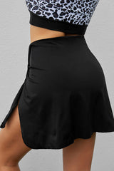 Black Unusual Lace-Up Irregular Shorts
