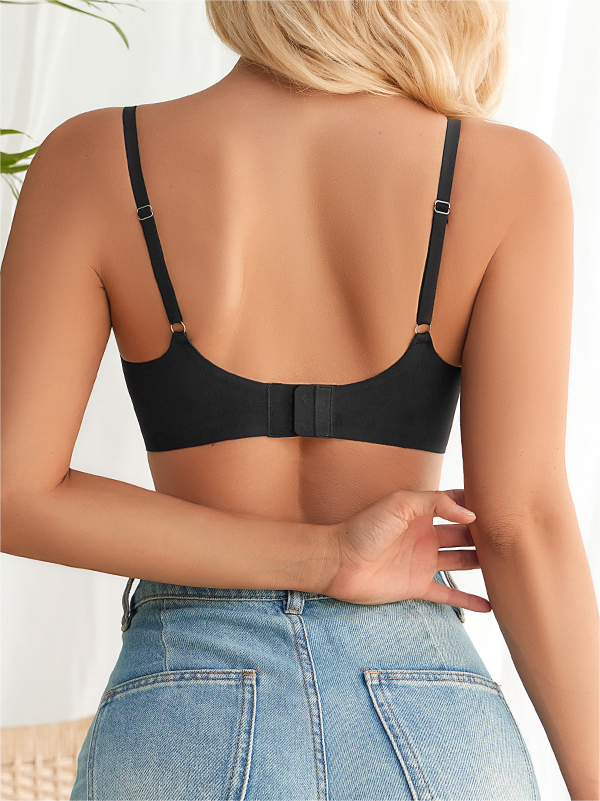 Solid Cutout Wireless Bra