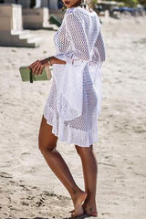 Revneu  Solid Color Elegant Beachwear