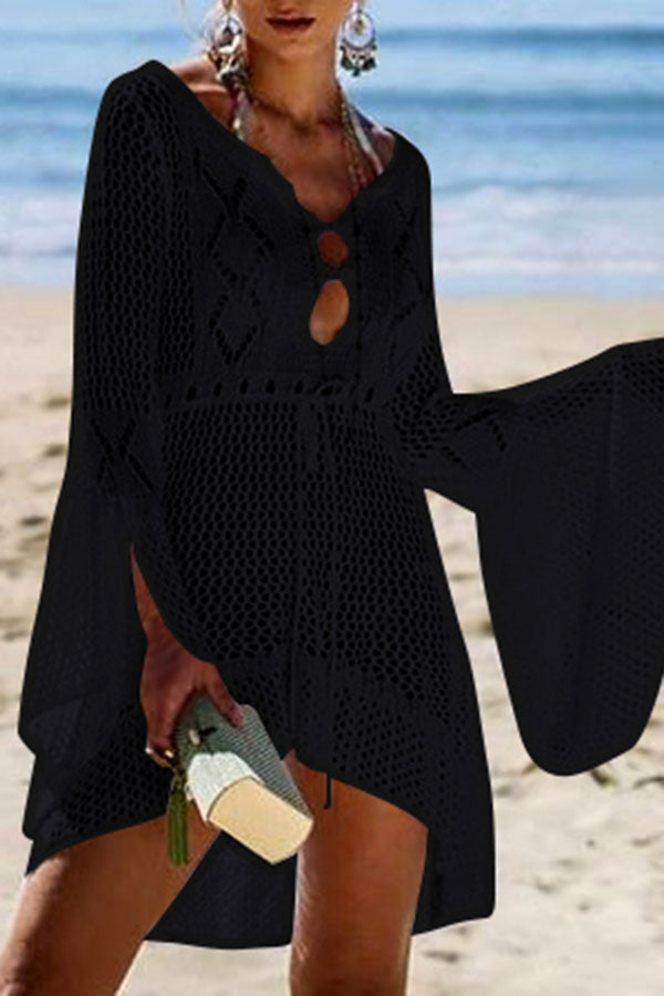 Revneu  Solid Color Elegant Beachwear