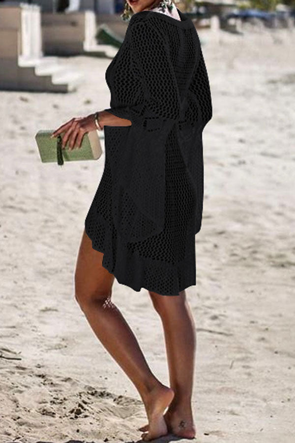 Revneu  Solid Color Elegant Beachwear