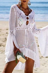 Revneu  Solid Color Elegant Beachwear