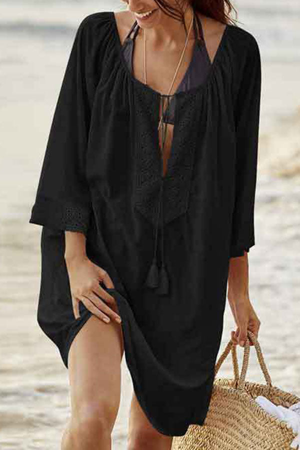 Revneu  Solid Color Bohemia Beachwear