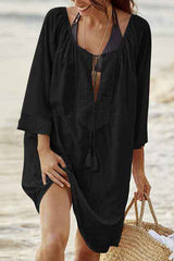 Revneu  Solid Color Bohemia Beachwear
