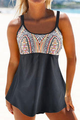 Revneu  Graphic Print Casual Tankini Set