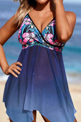 Floral Print Romantic See-Through Tankini