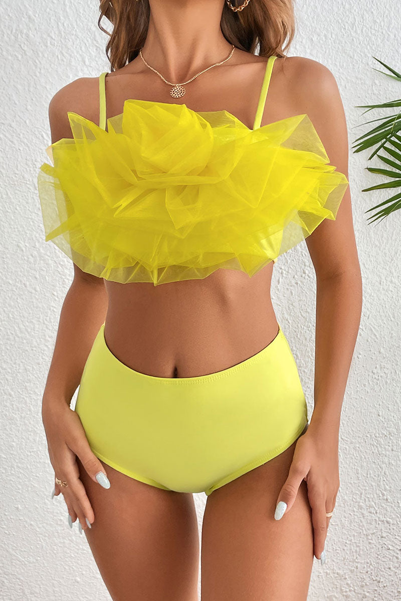 3D Printed Romantic High Waist Bikini