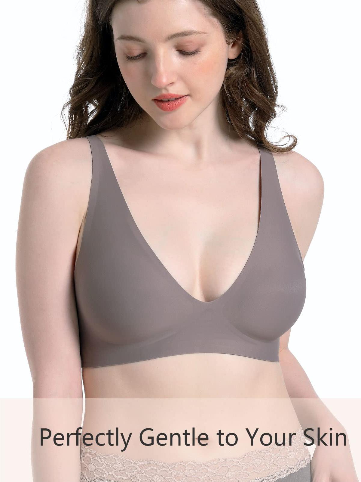 Basic French Push-up Wireless Bra RosyBrown