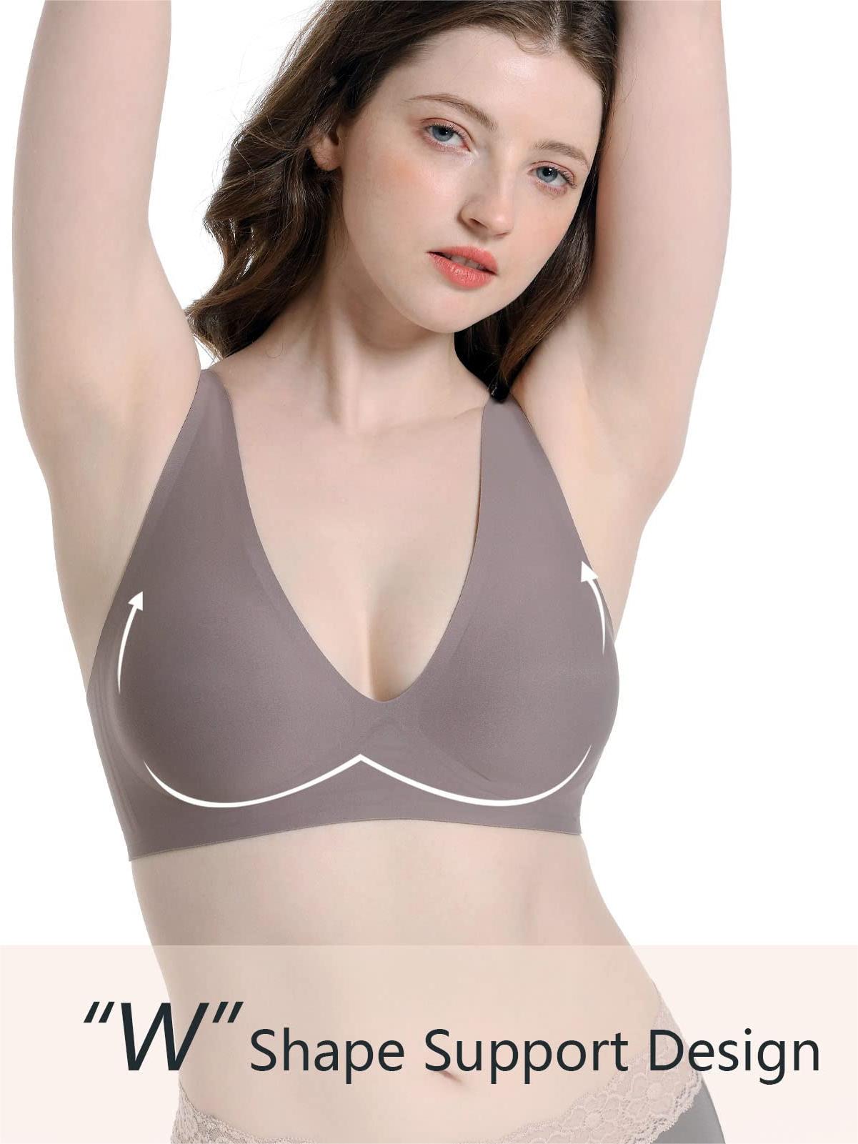 Basic French Push-up Wireless Bra RosyBrown