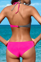 Revneu  Color Block Feminine Peasant Bikini