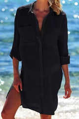 Revneu  Plain Simple Single Breasted Beachwear