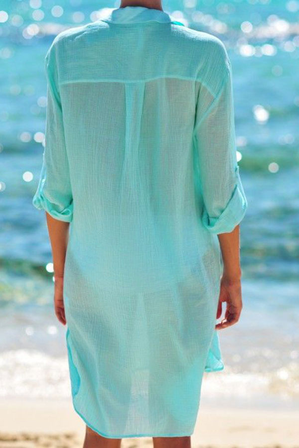 Revneu  Plain Simple Single Breasted Beachwear