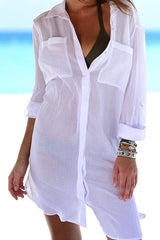 Revneu  Plain Simple Single Breasted Beachwear