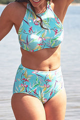 Flower Print Pretty High Waist Bikini