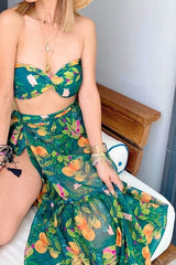 Fruity Stringy Selvedge Stunning Lace-Up High Split Skirt Beachwear