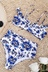 Floral Print V-Wire Oriental High Waist Bikini