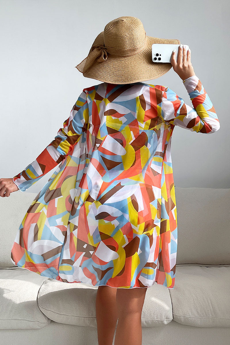 Geometric Print Rocking Drawstring Three Pieces