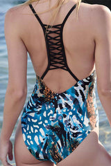 Leopard Print Undeniable Racerback One Piece Swimwear