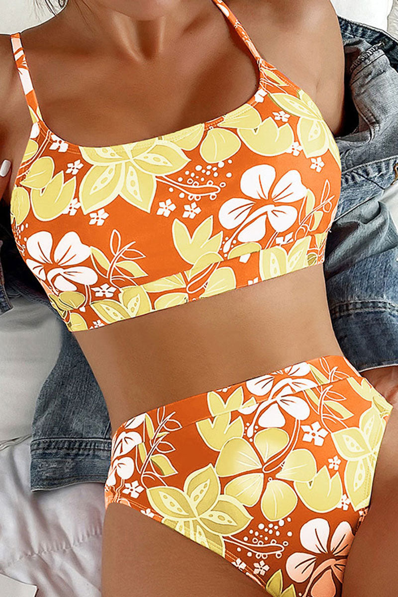 Floral Print Tropical High Waist Bikini