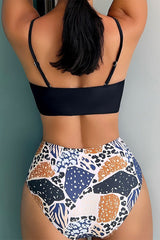 Stone Print Casual Spaghetti Strap Bikini