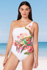 Vintage Floral Print Feminine One Piece Swimwear