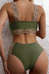 Leopard Print Tape Patchwork Kitsch Underwired Bikini