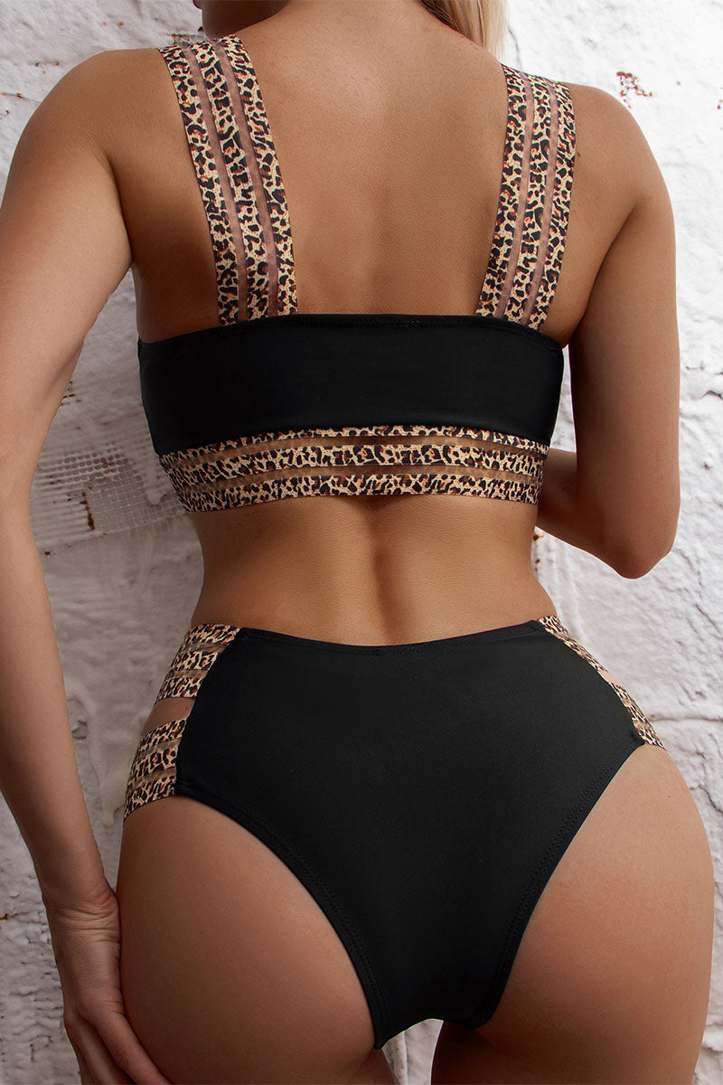 Leopard Print Tape Patchwork Kitsch Underwired Bikini