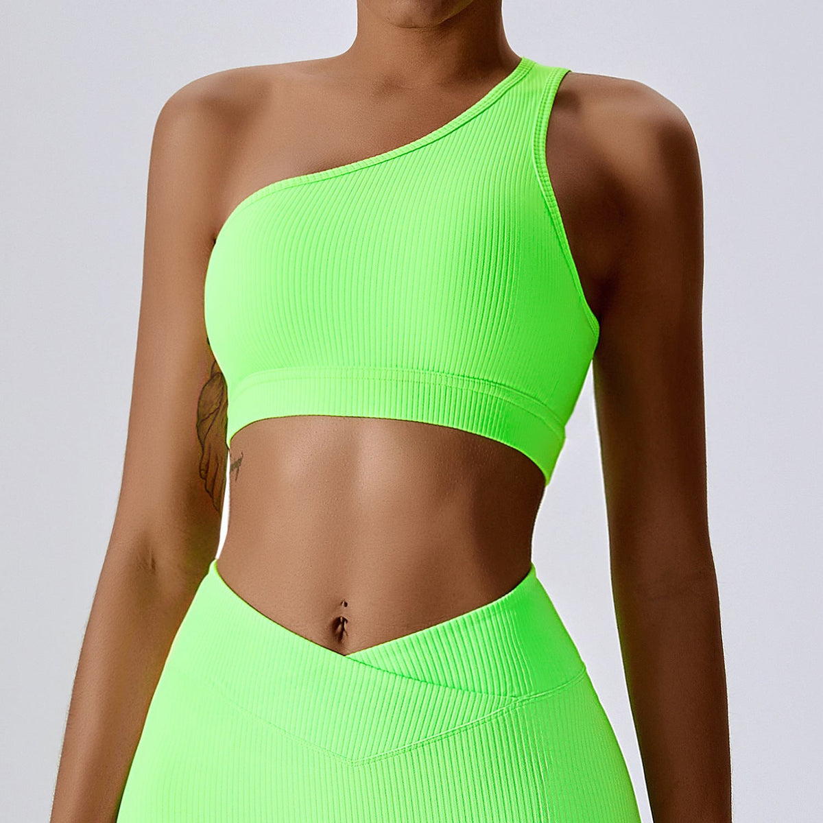 One Shoulder Asymmetric Sports Bra