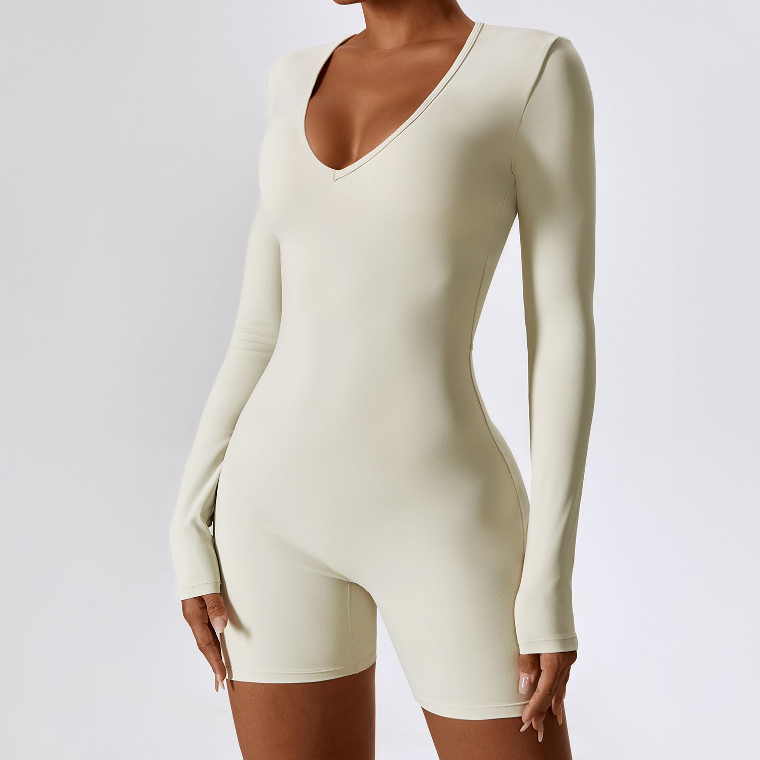 Air Cloud V-Neck Long Sleeve One Piece Jumpsuit