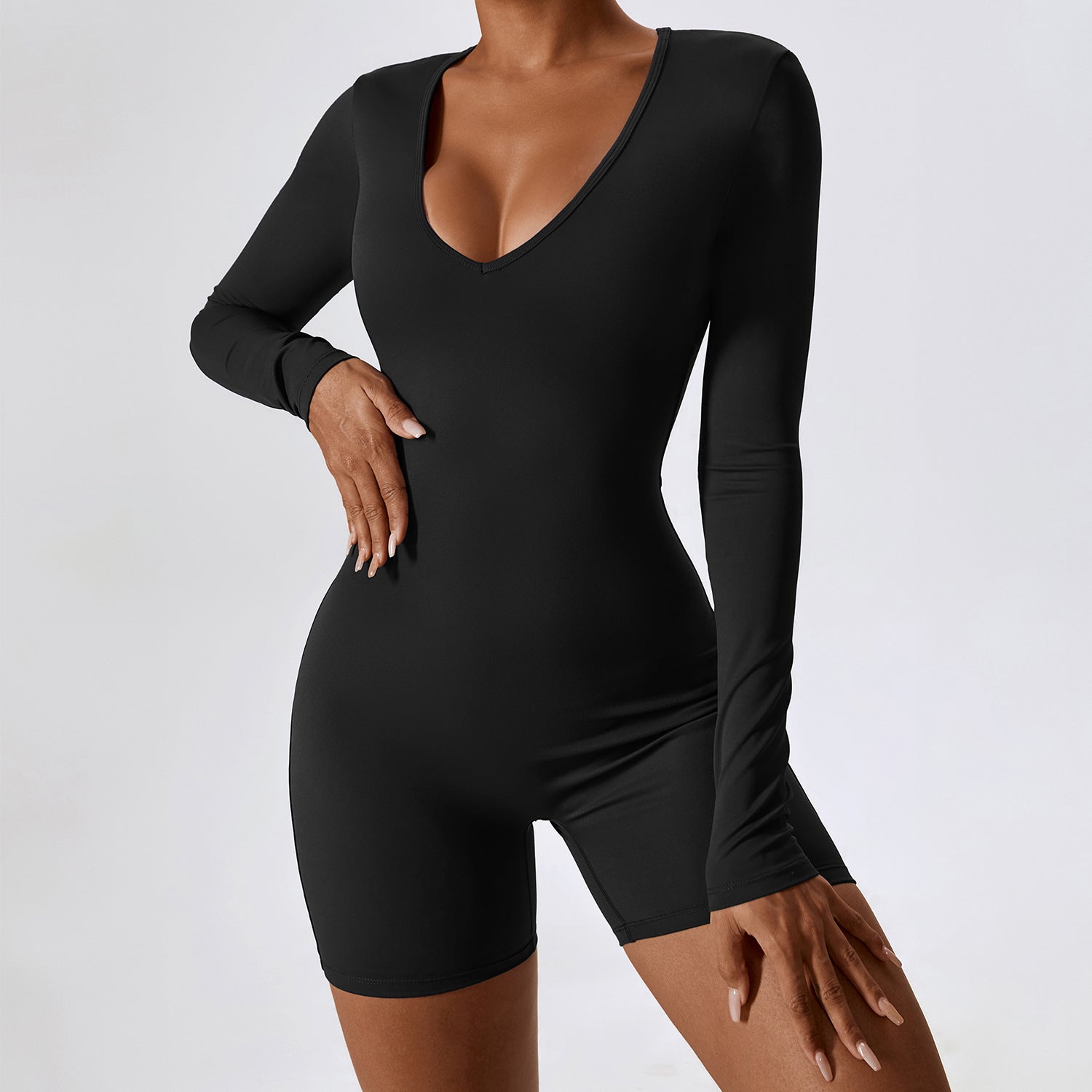 Air Cloud V-Neck Long Sleeve One Piece Jumpsuit